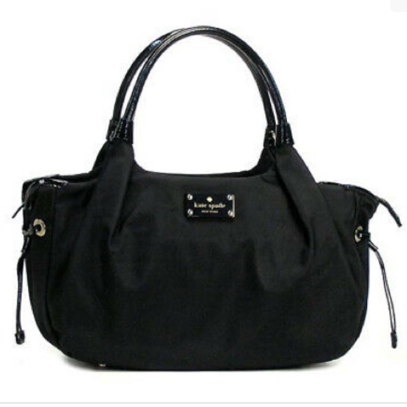 kate spade Handbags - Kate Spade Stevie Black Nylon Leather Satchel Bag
